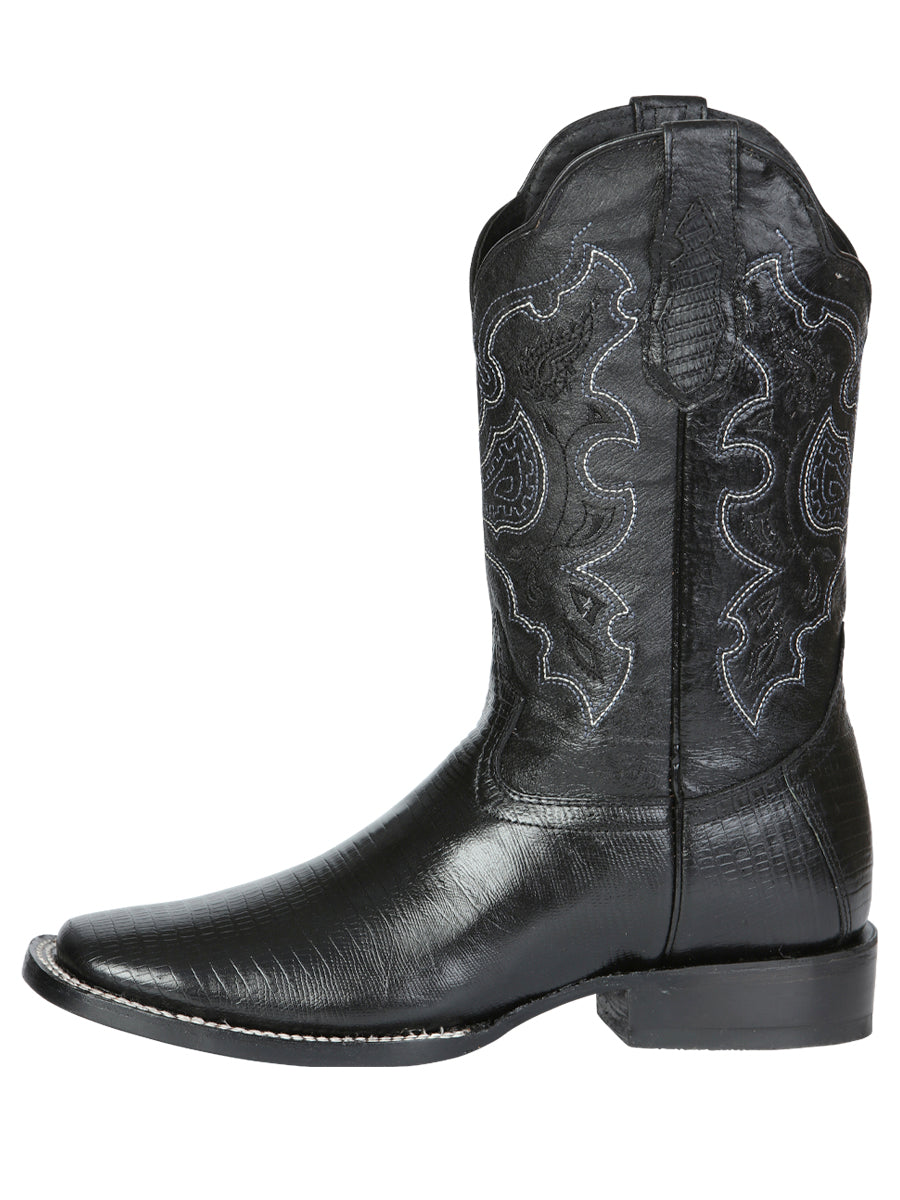 Bota Vaquera Caballero El General Piel Vacuna Negro - Modelo 41904