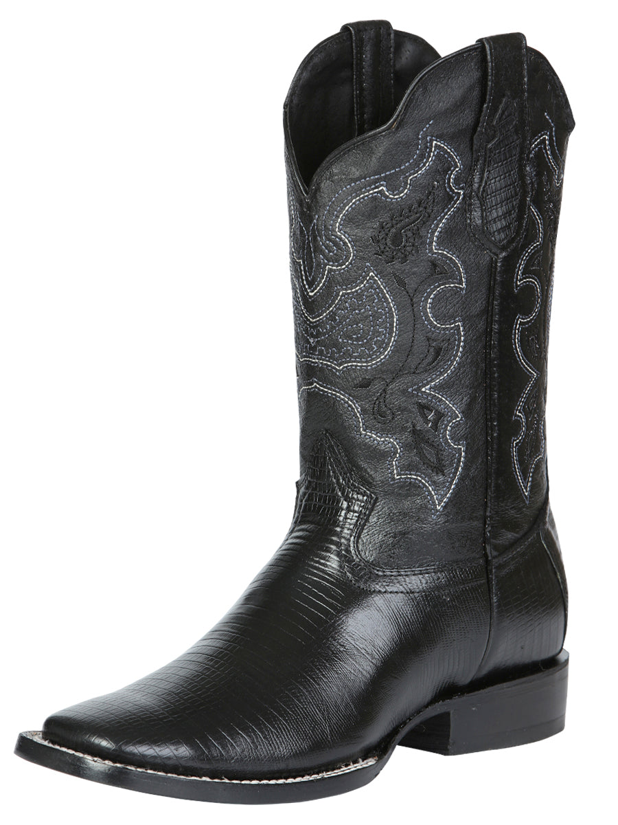 Bota Vaquera Caballero El General Piel Vacuna Negro - Modelo 41904