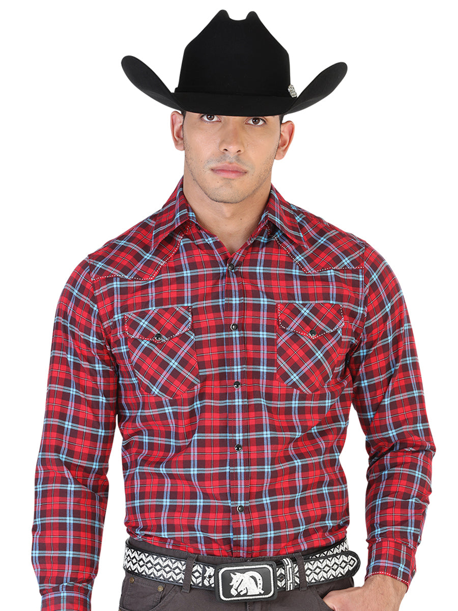 Camisa Vaquera M/ Larga El General 2019-83 55% Algodón 45%Polyester Roja 42483