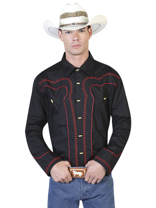 Camisa Charra El General 2019-115 55% Algodón 45%poliéster Negra 42547