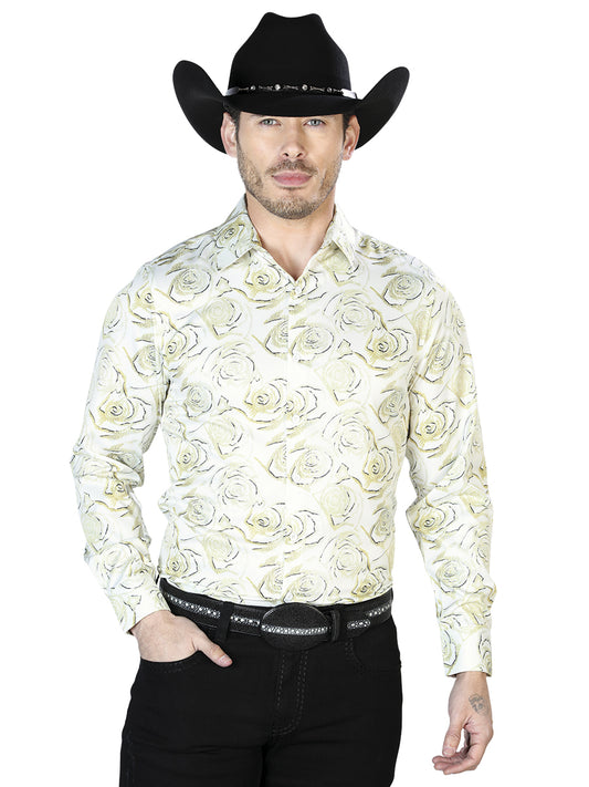 Camisa Casual Manga Larga El Señor De Los Cielos 97%Poliéster 3%Lycra Azul Real 43678