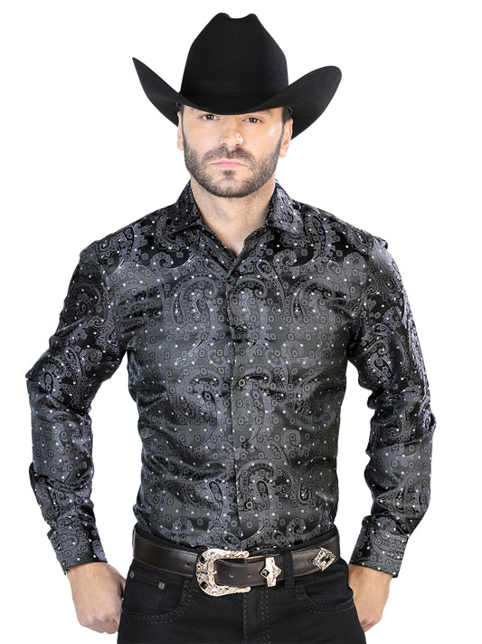 Camisa Casual Manga L El Señor De Los Cielos 2108008 100% Microfibra (Poliéster) Negro 43746