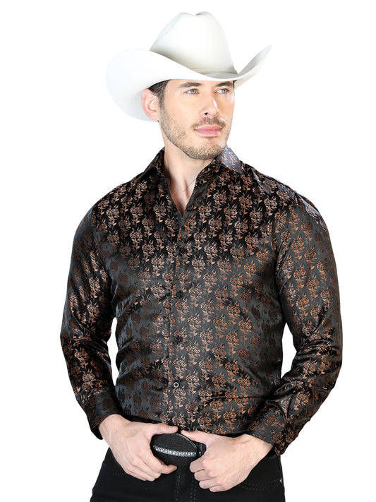 Camisa Casual Manga L El Señor De Los Cielos 2108021 100% Microfibra (Poliéster) Negro/Marrón 43759