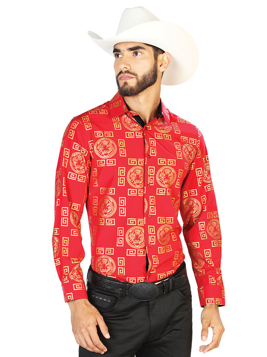 Camisa Casual Manga L El Señor De Los Cielos Wh7-309 97% Poliéster 3% Elastano Vino 43807