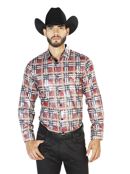 Rojo Checker Casual Manga Larga Camisa 43816