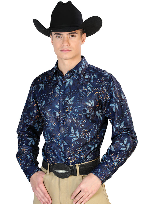 Camisa Casual Manga Larga El Señor De Los Cielos Wh7-067 97% Poliéster 3% Elastano Negro/Multicolor 43870