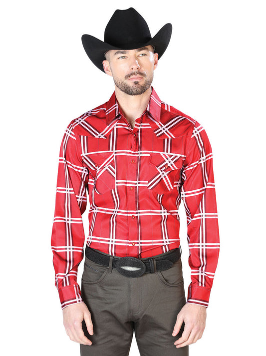 Camisa Casual Manga Larga El Señor De Los Cielos 13 97%Poliéster 3%Lycra Rojo/Rayas 43928