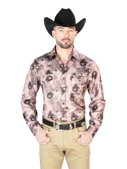 Camisa Casual Manga Larga El Señor De Los Cielos 32 97%Poliéster 3%Lycra Marrón Claro 43947