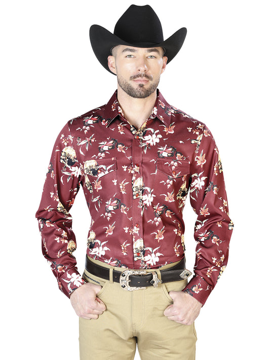 Camisa Casual Manga Larga El Señor De Los Cielos 36 97%Poliéster 3%Lycra Marrón/Multicolor 43951