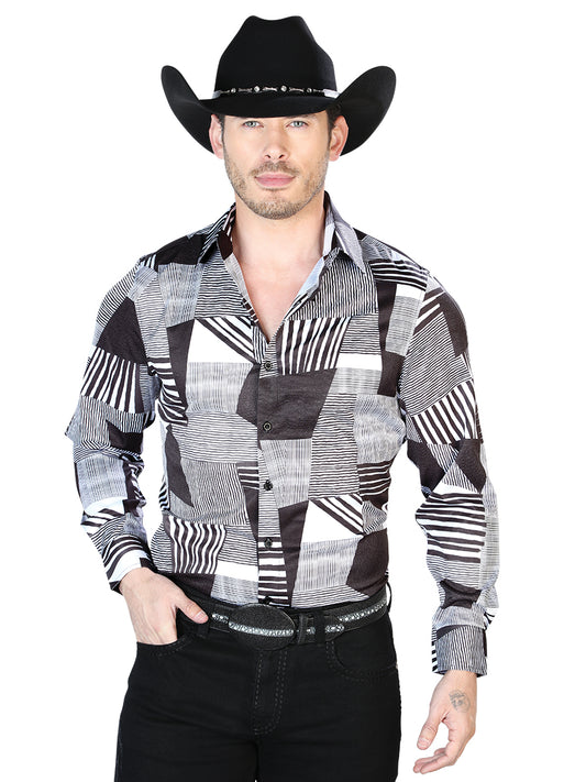 Camisa Casual L/ Manga El Señor De Los Cielos 6 97%Poliéster 3%Lycra Negro/Oro 43991