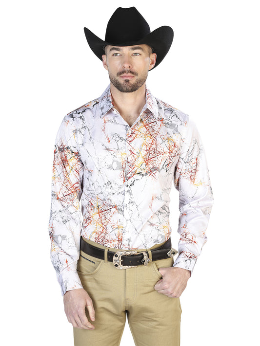 Camisa Casual Manga Larga El Señor De Los Cielos 8 97%Poliéster 3%Lycra Negro/Blanco 43993