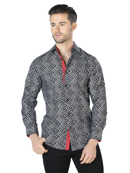 Camisa Casual Manga L El Señor De Los Cielos Wh10-037 97% Poliéster 3% Elastano Negro/Multicolor 44039