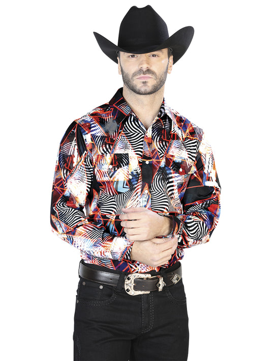 Camisa Casual Manga Larga El Señor De Los Cielos 19 97%Poliéster 3%Lycra Burdeos/Blanco 44084