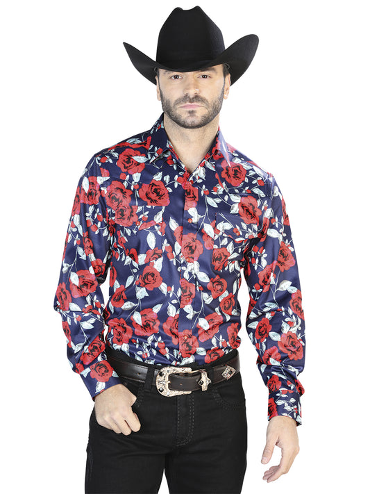 Camisa Casual Manga Larga El Señor De Los Cielos 29 97%Poliéster 3%Lycra Rojo/Negro 44098