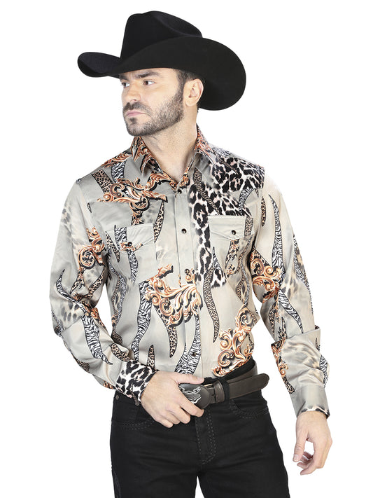 Camisa Casual Manga Larga El Señor De Los Cielos 31 97%Poliéster 3%Lycra Taupe 44102
