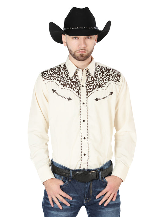 Camisa Vaquera L/ Manga El Señor De Los Cielos No.137 65% Poliéster 35% Algodón Beige 44193