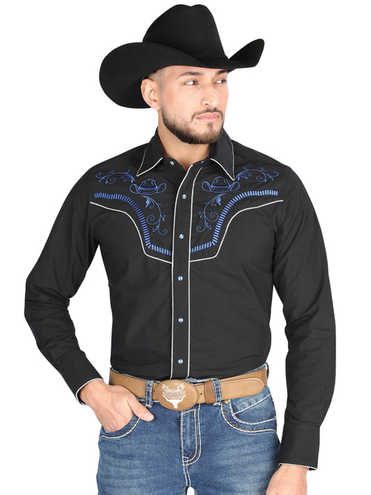 Camisa Vaquera M/ Larga El General Mex2308 65% Poliester 35% Algodon Negro 44297