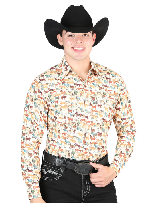 Camisa Vaquera M/ Larga El General 1024-22 65% Polyester 35% Algodon Khaki 44324