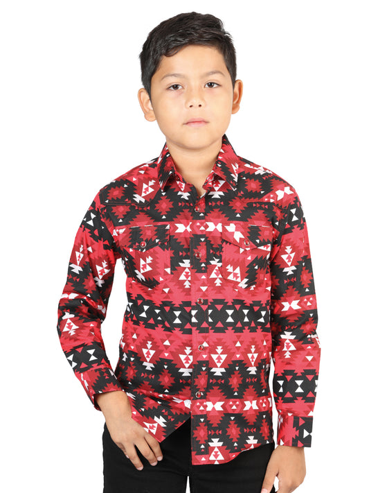 Camisa Vaquera M/ Larga El Senor De Los Cielos 23-08 97% Algodón 3% Lycra Roja 44414