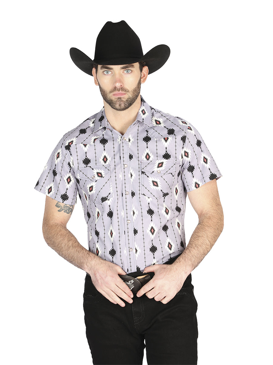 CAMISA VAQUERA M/ LARGA EL SENOR DE LOS CIELOS 23-43 97% COTTON 3% LYCRA GRIS 44461
