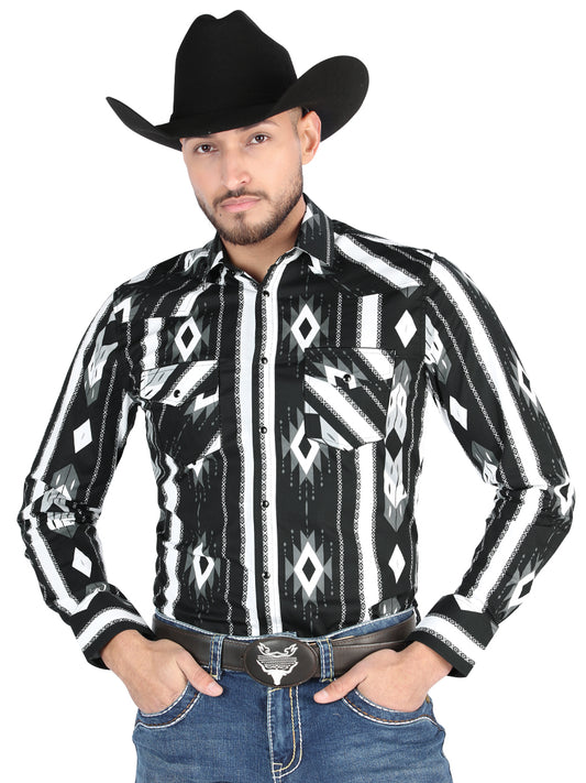 el General - Casual Manga Larga Camisa - Negro 44475