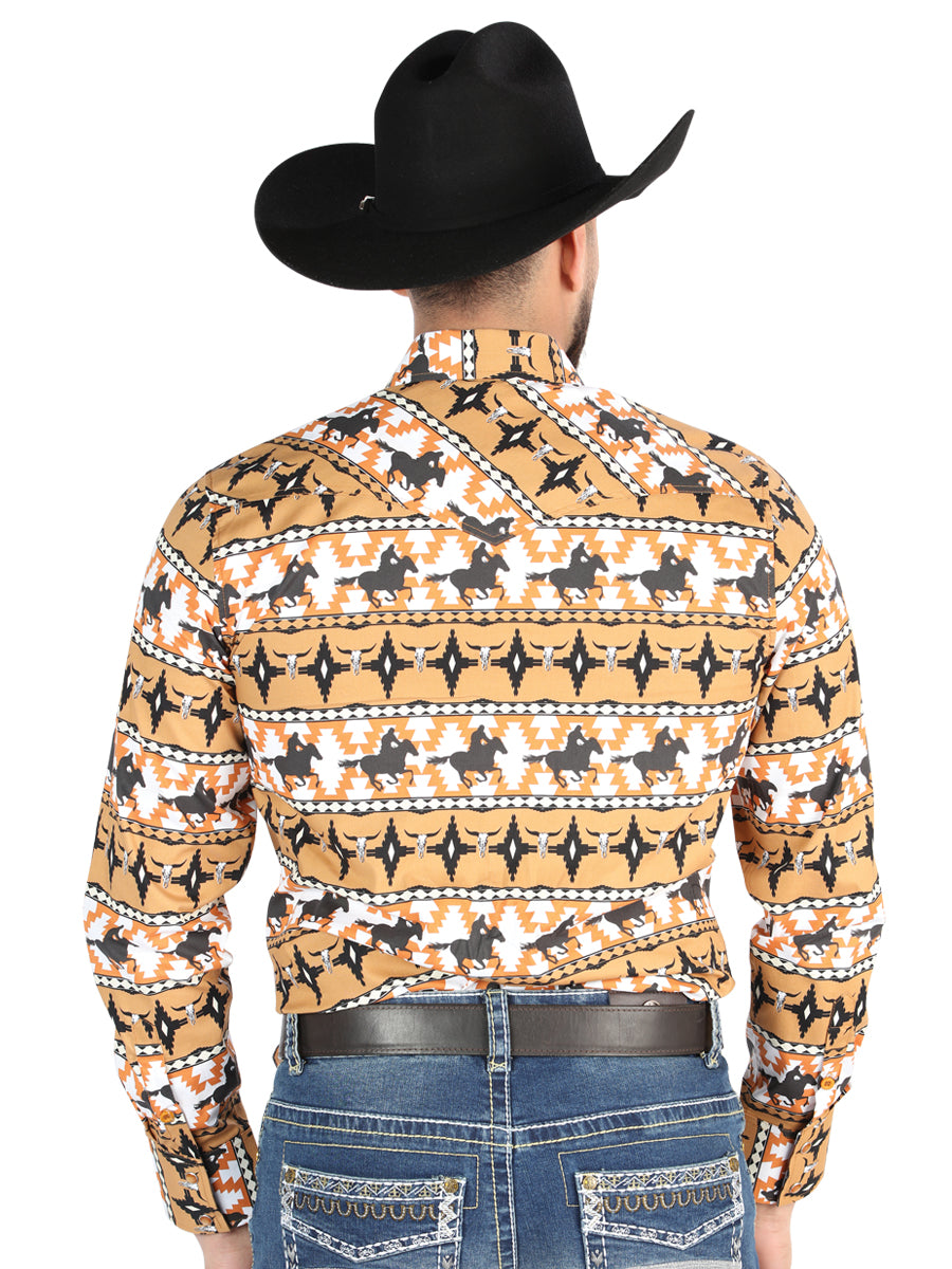el General - Casual Long - Sleeve Camisa - Taupe 44477