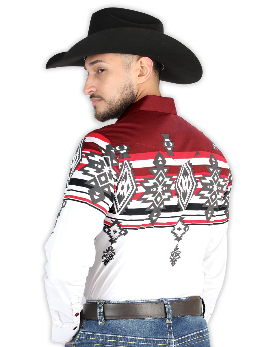 el General - Casual Manga Larga Camisa - Borgoña 44497