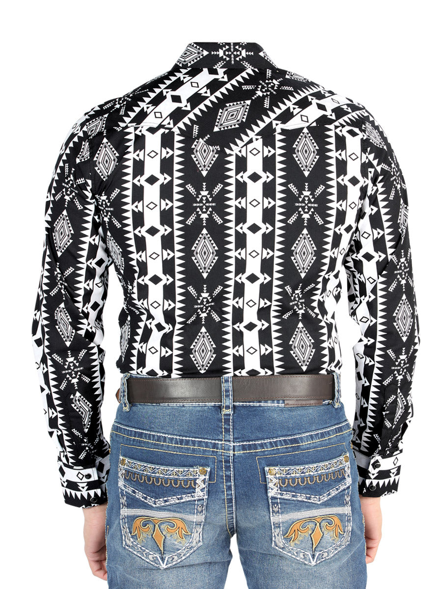 El General - Casual Manga Larga Camisa - Negro 44501
