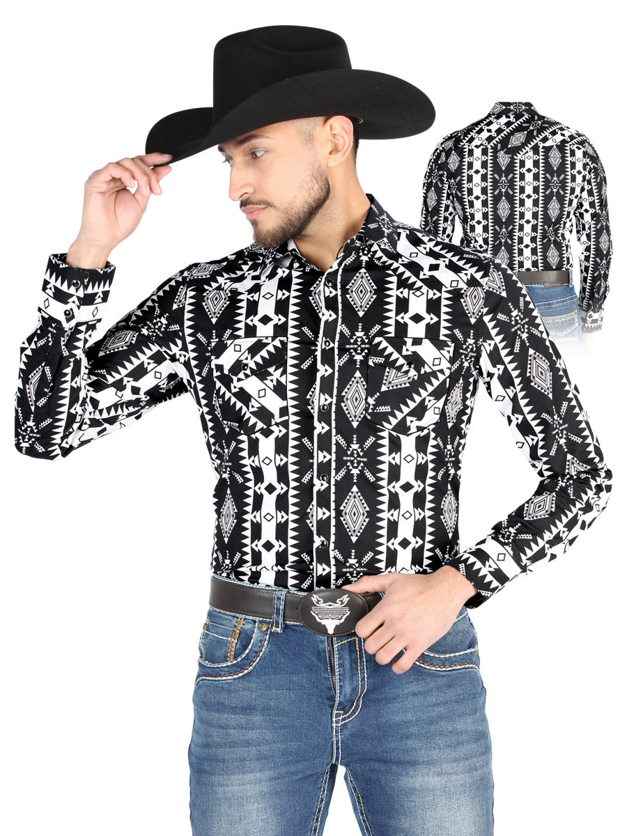El General - Casual Manga Larga Camisa - Negro 44501
