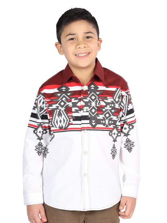 Camisa Vaquera M/ Larga El Senor De Los Cielos 23-65 97% Algodón 3% Lycra Burdeos 44506