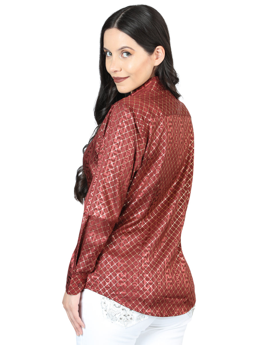 el General Borgoña Casual Long - Sleeve Camisa - 44561