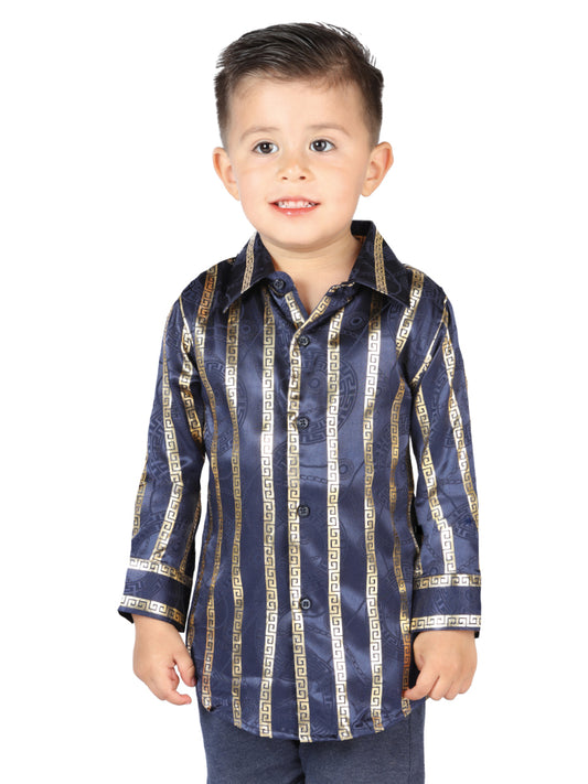 Camisa Casual M/ Larga El Senor De Los Cielos Wh05-116 97% Poliéster 3% Elastano Negro/Oro 44571