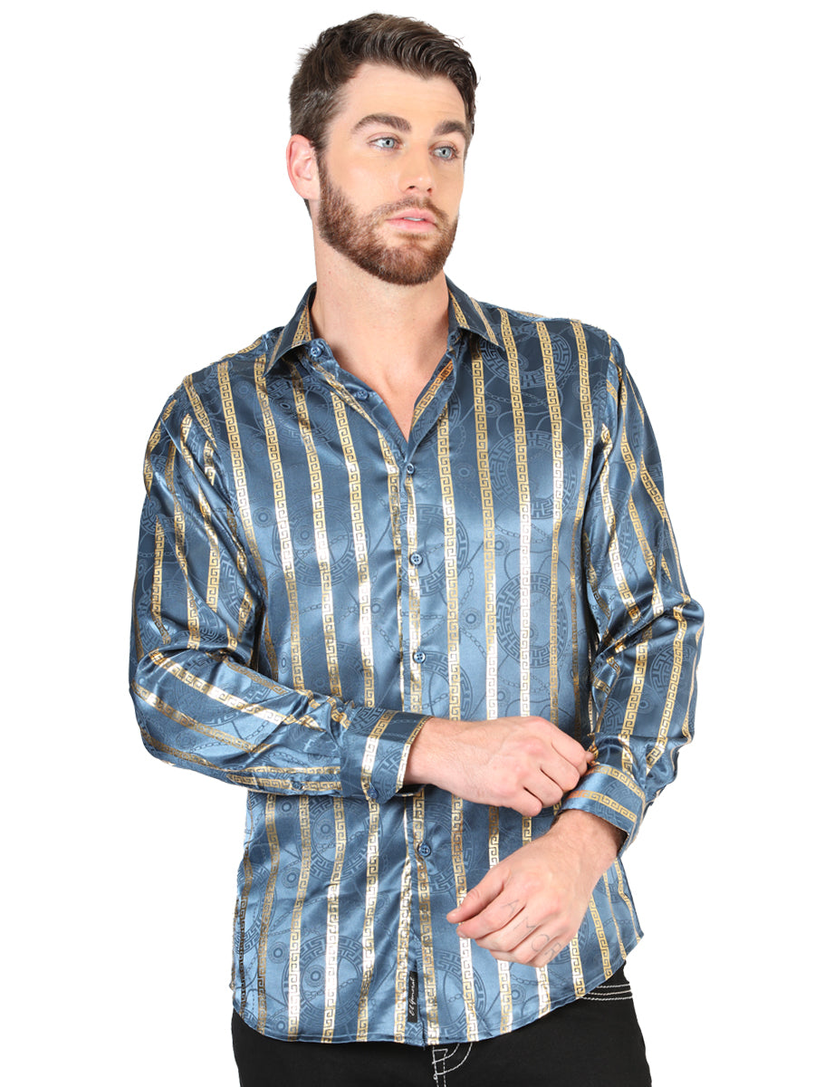 el General Teal Casual Long - Sleeve Camisa 44580