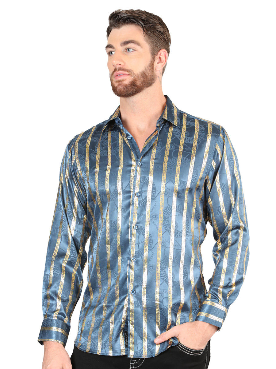el General Teal Casual Long - Sleeve Camisa 44580