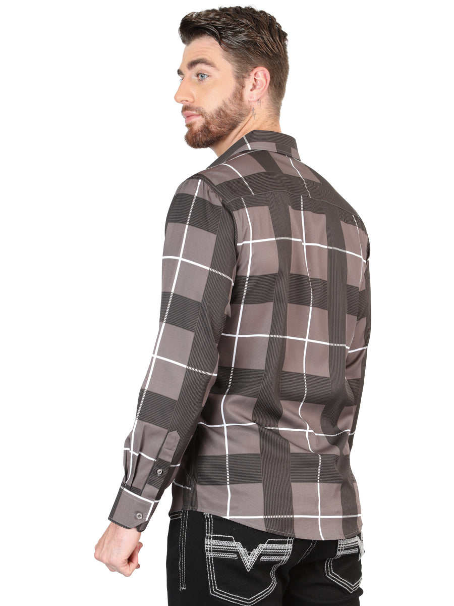 El General Gris Casual Long - Sleeve Camisa 44602