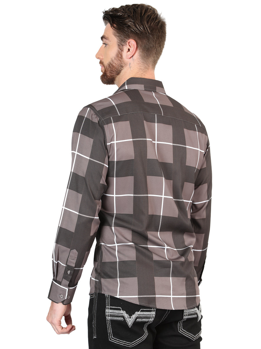 El General Gris Casual Long - Sleeve Camisa 44602