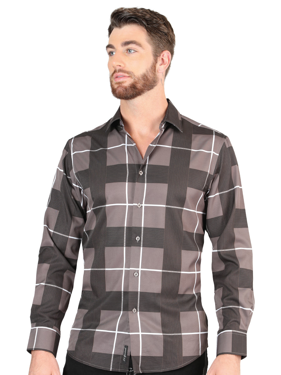 El General Gris Casual Long - Sleeve Camisa 44602