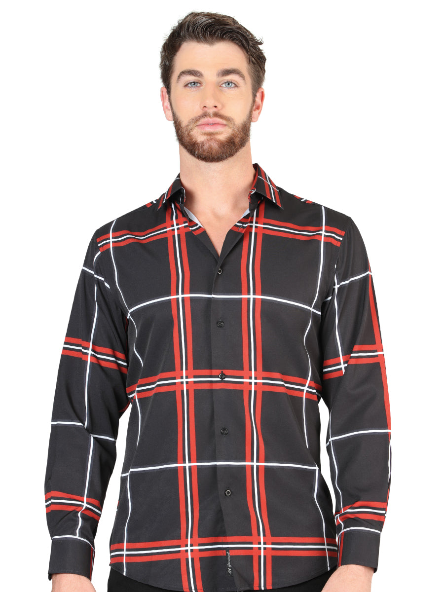 el General Negro Casual Long - Sleeve Camisa 44605