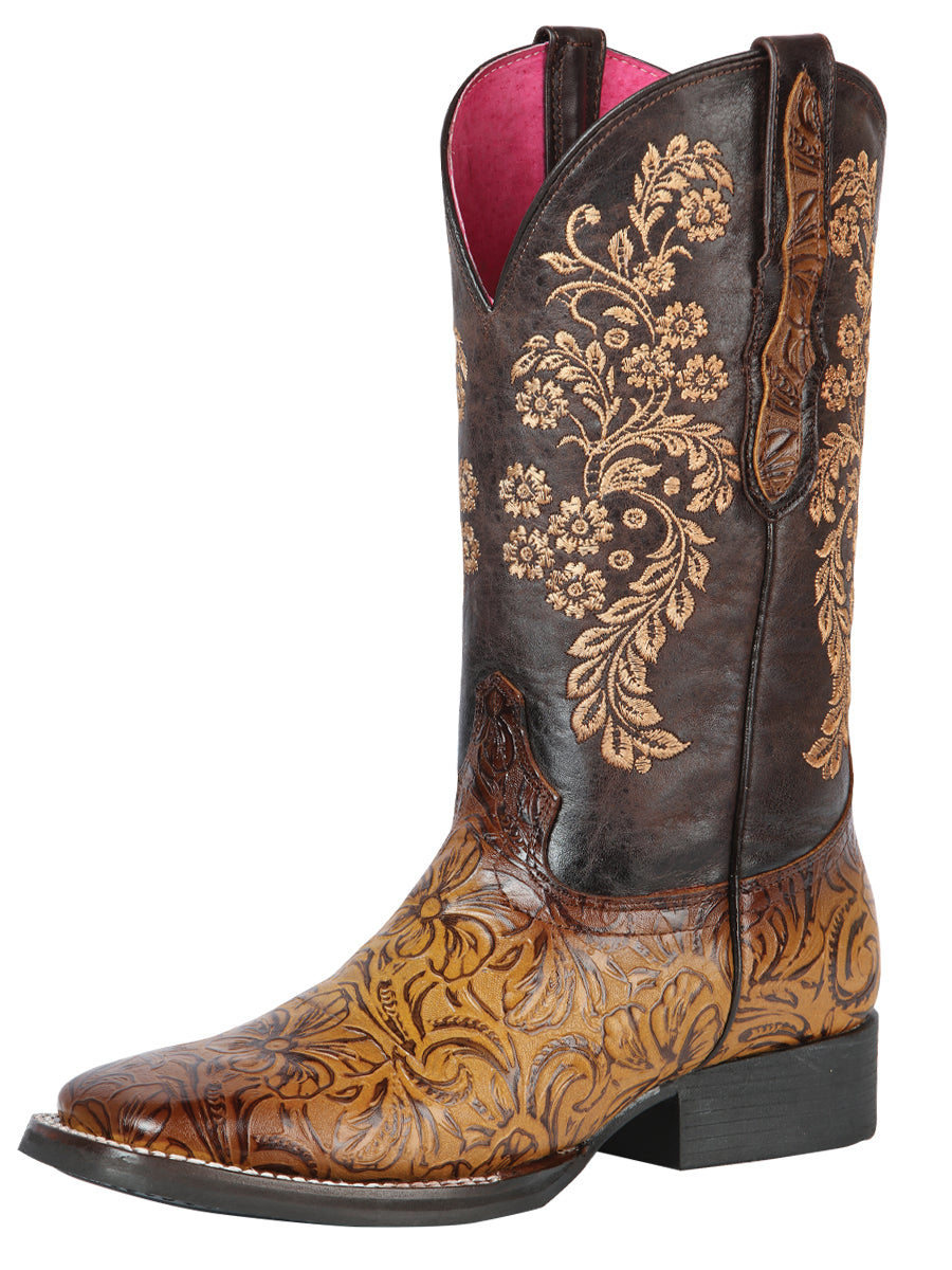 Bota Rodeo Dama El General Grabado Cincelado Orix Suela Hule - Modelo 44634