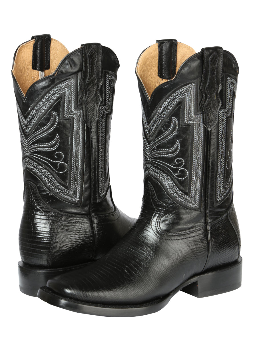 Bota Vaquera Caballero El General Piel Vacuna Negro - Modelo 44666