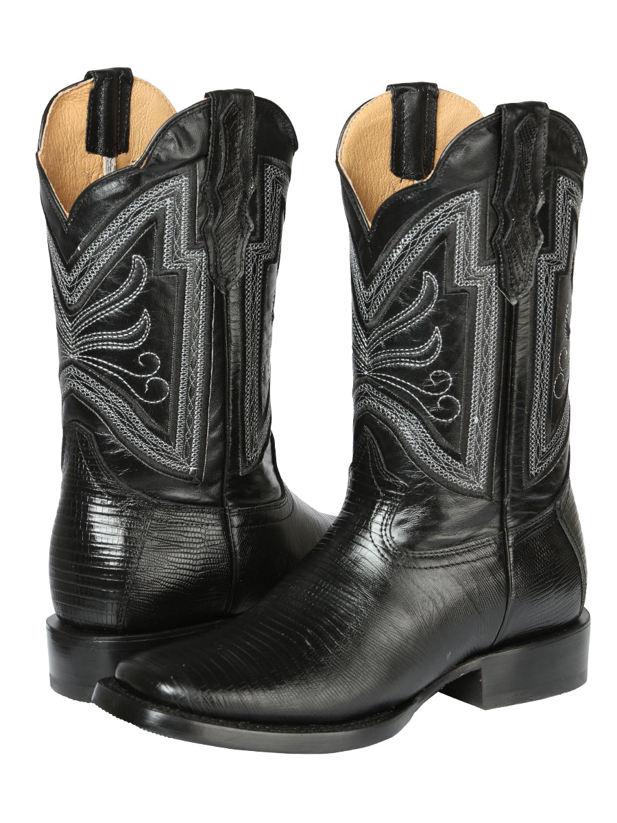 Bota Vaquera Caballero El General Piel Vacuna Negro - Modelo 44666