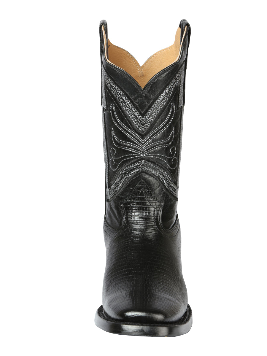 Bota Vaquera Caballero El General Piel Vacuna Negro - Modelo 44666