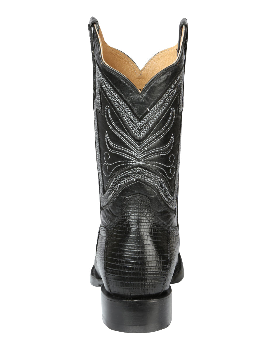 Bota Vaquera Caballero El General Piel Vacuna Negro - Modelo 44666