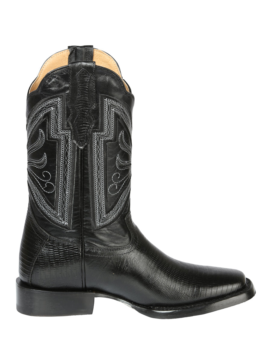 Bota Vaquera Caballero El General Piel Vacuna Negro - Modelo 44666
