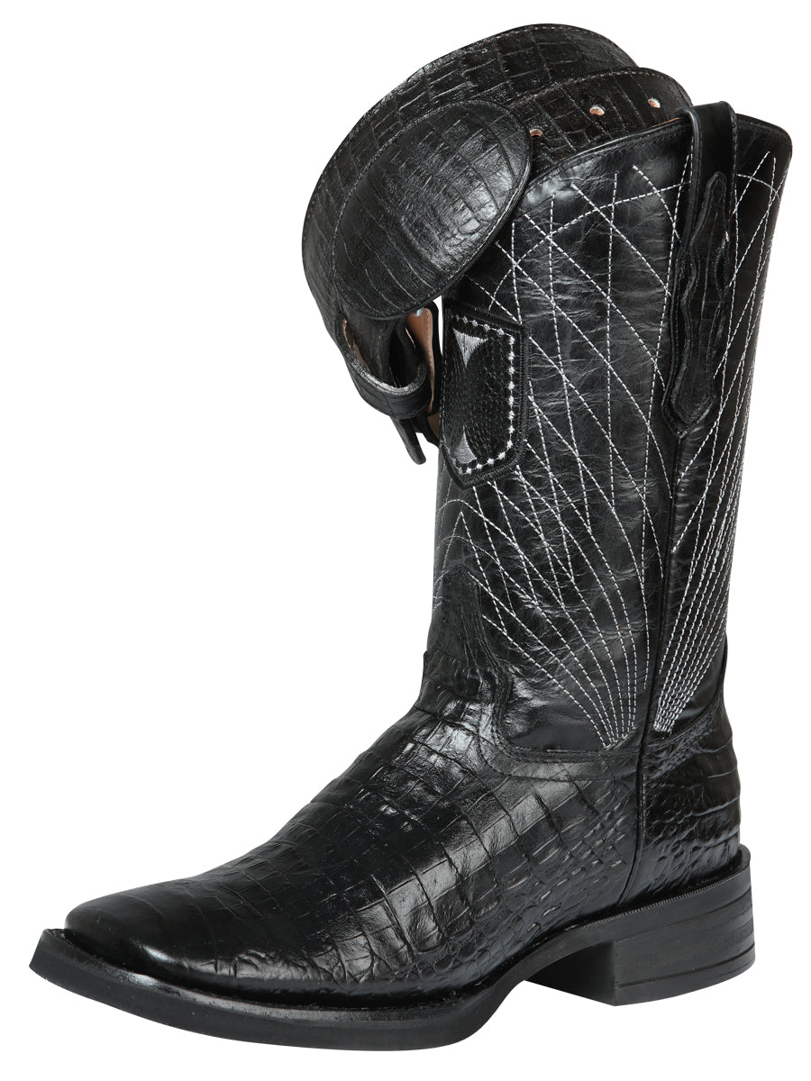 el General Rodeo - Printed Alligator Piel Botas - Negro 44671