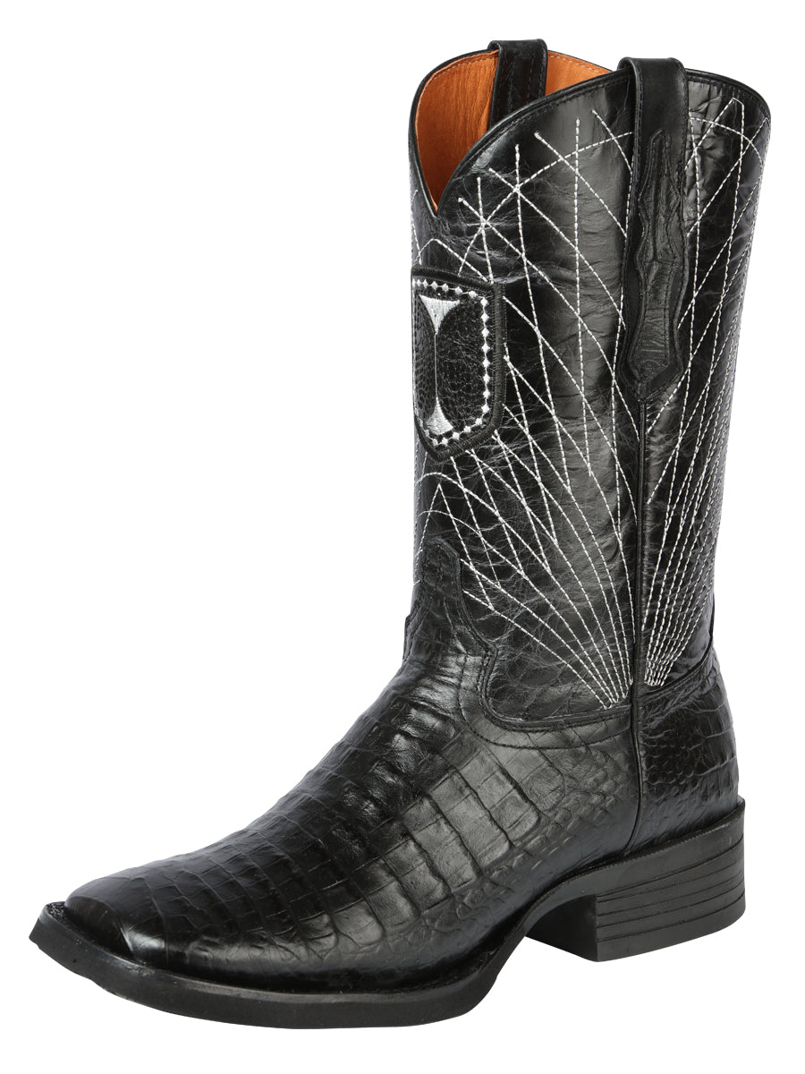 el General Rodeo - Printed Alligator Piel Botas - Negro 44671