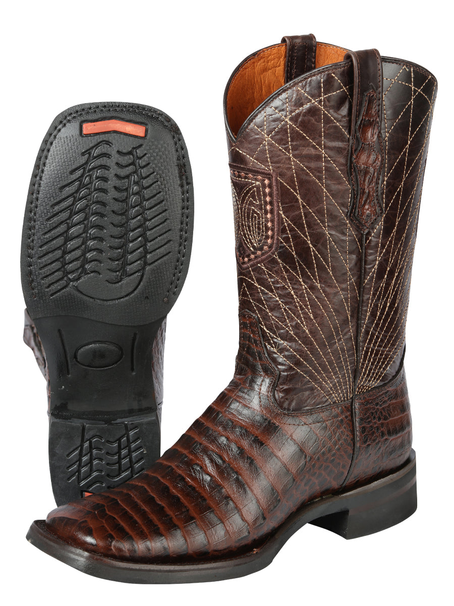 el General Rodeo - Printed Alligator Piel Botas - Café 44672