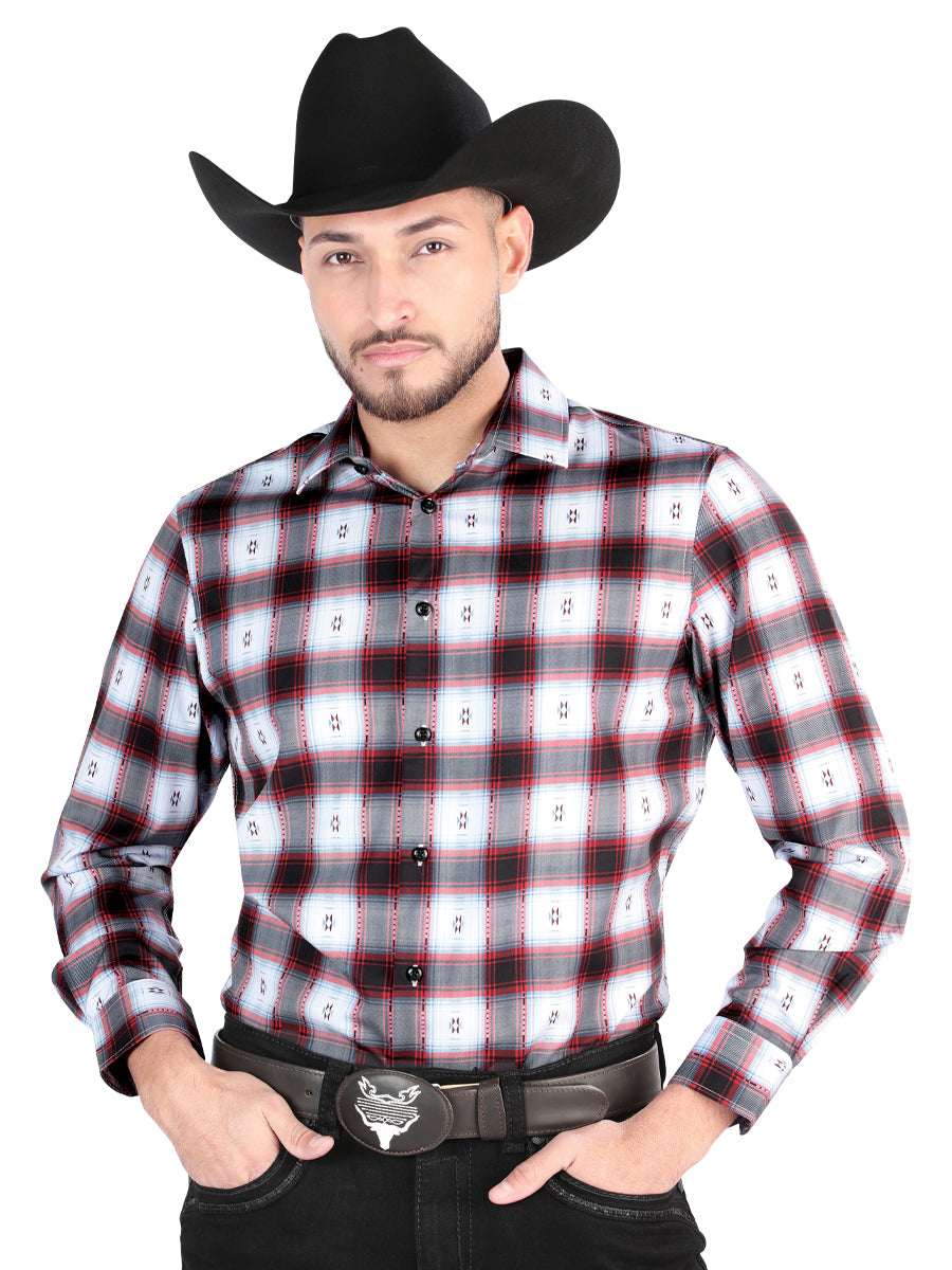 Camisa L/ Manga El Senor De Los Cielos Wh2307-17 97% Poliéster 3% Elastano Negro/Rojo 44701