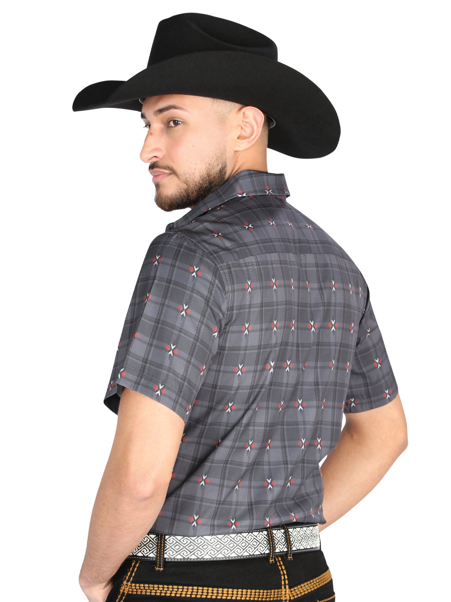 Camisa L/ Manga El Senor De Los Cielos Wh2307-39 97% Poliéster 3% Elastano Gris/Marrón 44708