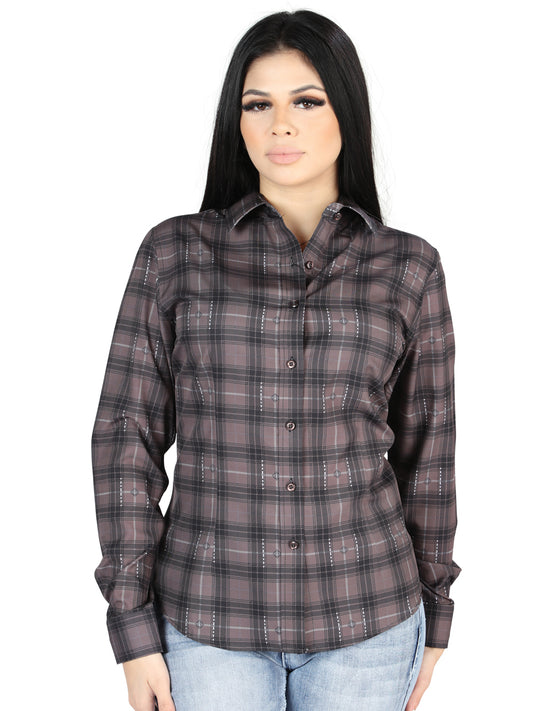Camisa L/ Manga El Senor De Los Cielos Wh2307-90 97% Poliéster 3% Spandex Moka/olive 44729